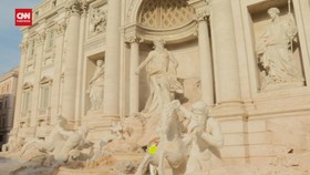 VIDEO: Melihat Air Mancur Trevi di Italia yang Surut Imbas Renovasi
