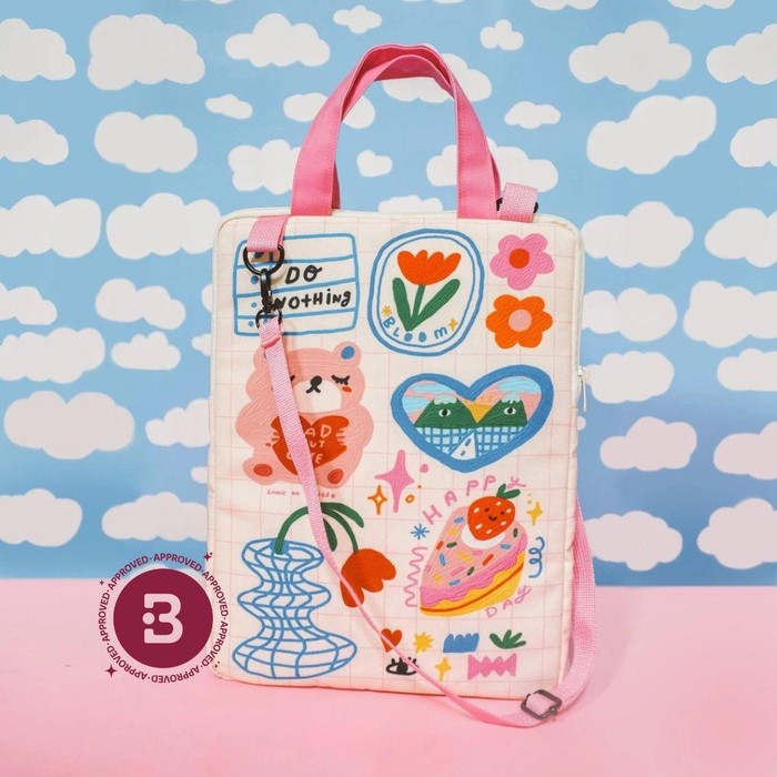 Liunic on Things Think Happy Thoughts Laptop Bag