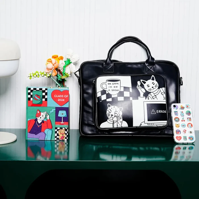 oh.irv Bumped Up Leather Laptop Bag (Error 404)