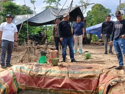 Polisi Bongkar 20 Sumur Minyak Ilegal di Hutan Perbatasan Jambi-Sumsel