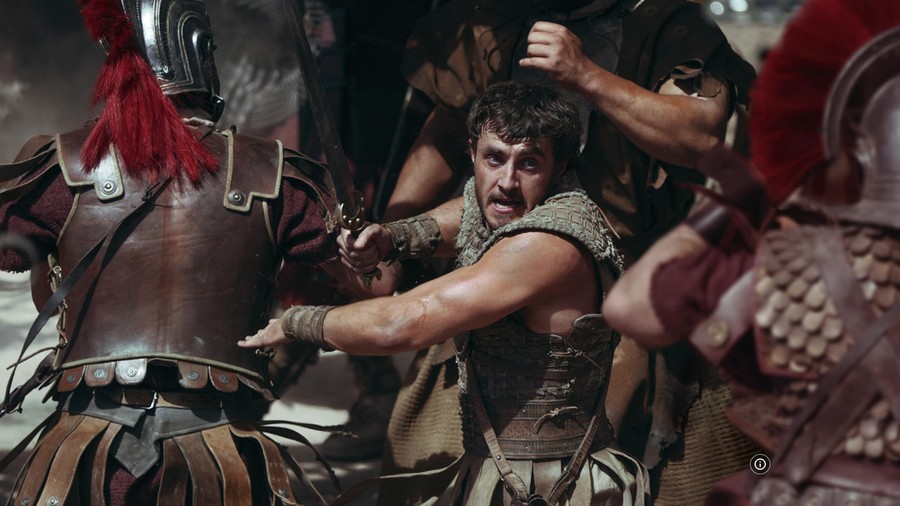 Cuplikan adegan dalam film Gladiator II.