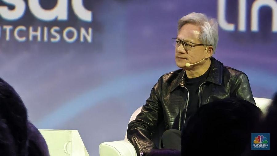 CEO Nvidia Jensen Huang di AI Day. (CNBC Indonesia/Intan)