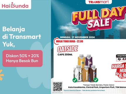 Belanja di Transmart Yuk, Diskon 50% + 20% Hanya Besok Bun
