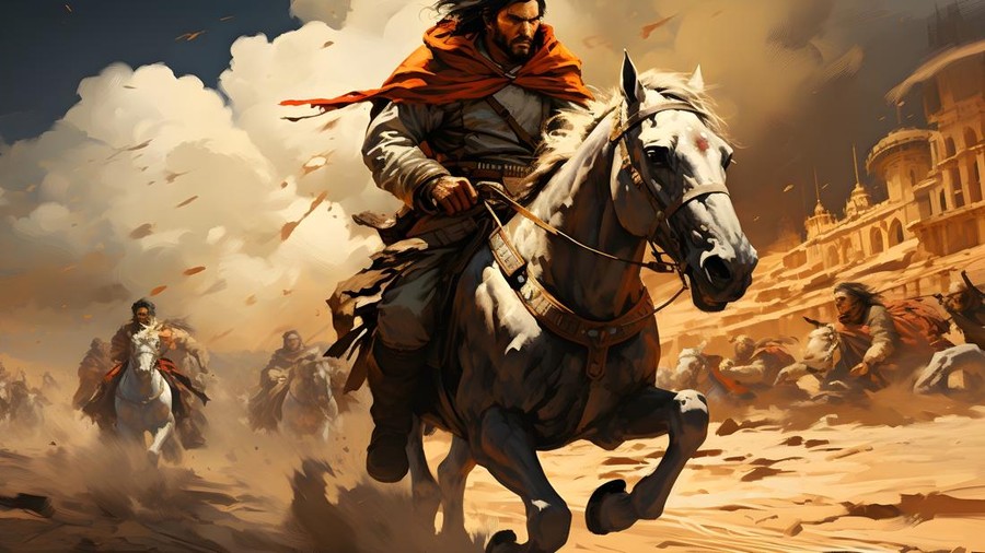 Ilustrasi perang&comma; sahabat nabi&comma; pasukan berkuda&period;