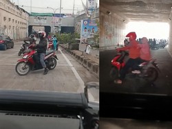 Viral Ambulans Pukul Mundur Rombongan Pemotor Lawan Arah di Tambun