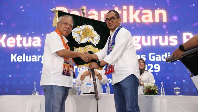 Kepala OIKN Basuki Hadimuljono resmi ditetapkan sebagai Ketua Umum Pengurus Pusat Keluarga Alumni Universitas Gadjah Mada (PP Kagama) periode 2024-2029.