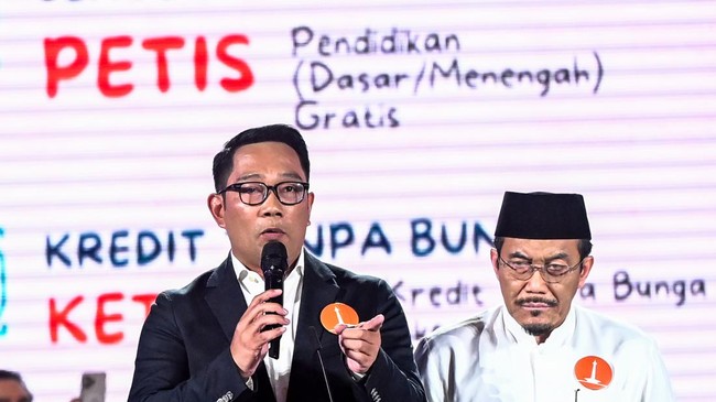 Cagub DKI Jakarta Ridwan Kamil klaim gubernur Jakarta nan paling banyak lakukan penggusuran di era Ahok.