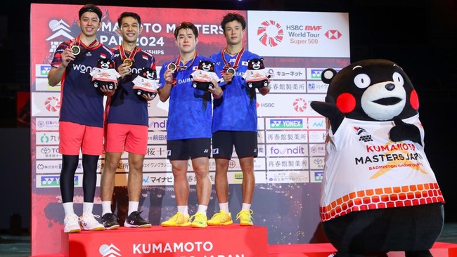 Kekalahan Timnas Indonesia dari Jepang melecut semangat Fajar Alfian/Muhamamd Rian Ardianto merebut gelar Kumamoto Japan Masters 2024.