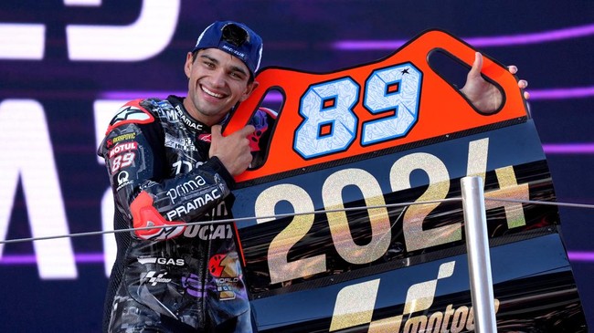 Jorge Martin bahagia dan terharu menjadi juara dunia MotoGP 2024 setelah menempati peringkat ketiga pada balapan GP Barcelona.