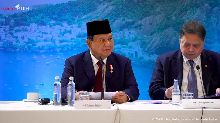 Presiden Prabowo Hadiri Indonesia-Brazil Business Forum, Rio de Janeiro, Minggu (17/11/2024). (Tangkapan Layar Youtube Sekretariat Presiden)