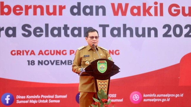 Pj Gubernur Sumsel, Elen Setiadi, meminta seluruh elemen untuk menjaga stabilitas dan kondusivitas dalam Deklarasi Damai Pilkada 2024.