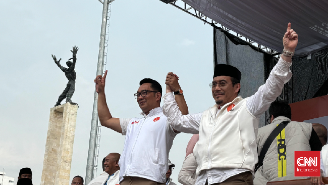 Paslon cagub dan cawagub Jakarta nomor urut 1 Ridwan Kamil dan Suswono bakal nyoblos di Jabar pada Rabu (27/11).