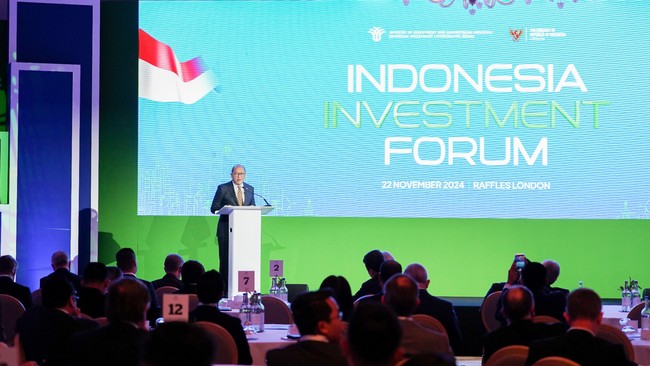 Menteri Investasi dan Hilirisasi Rosan Perkasa Roeslani, mengungkapkan berbagai peluang investasi yang tersedia di Indonesia kepada ratusan pengusaha Inggris.