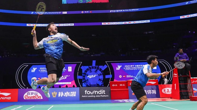 Sabar Karyaman Gutama/M Reza Pahlevi Isfahani melangkah ke semifinal BWF World Tour Finals 2024 usai kalahkan Aaron Chia/Soh Wooi Yik, Jumat (13/12).