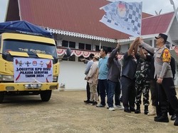 Polisi Kawal Ketat Logistik Pilkada ke 4 Kecamatan, Ini Pesan Kapolres Inhu