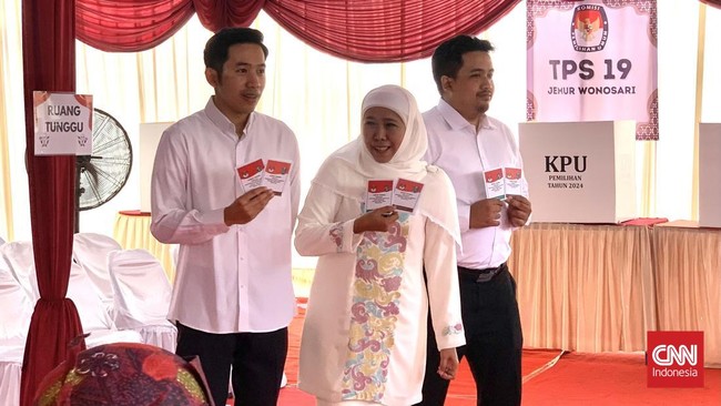 Calon Gubernur Jawa Timur nomor urut 2 Khofifah Indar Parawansa optimistis meraih kemenangan pada Pilgub Jatim 2024