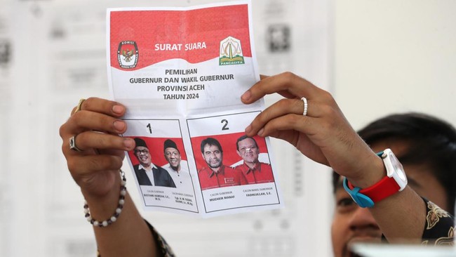 KIP Aceh resmi menetapkan pasangan calon gubernur dan wakil gubernur nomor urut 02, Muzakir Manaf-Fadhlullah sebagai peraih suara tertinggi di Pilgub Aceh 2024.