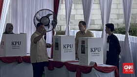 Prabowo Usai Nyoblos Lanjut Pantau Quick Count di Hambalang