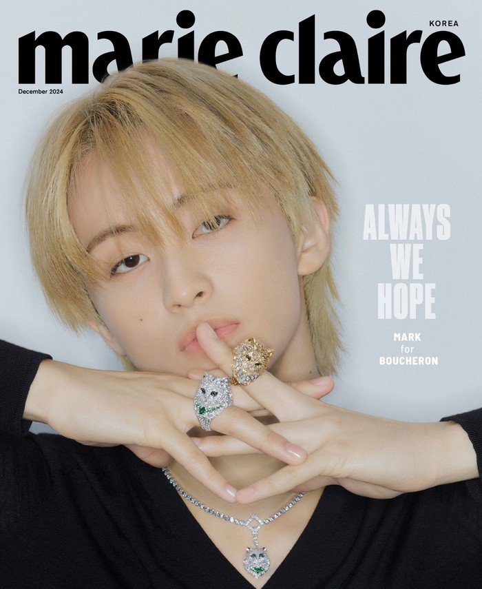 Sampul majalah Marie Claire Korea edisi terbaru yang menampilkan idol K-Pop berusia 25 tahun yang tergabung dalam tiga sub-unit NCT, yakni NCT U, NCT 127, dan NCT DREAM ini dirilis dalam tiga versi berbeda. / Foto: x.com/marieclairekr