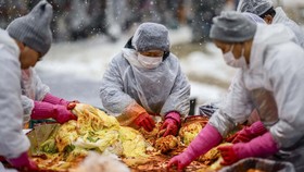FOTO: Suasana Meriah Festival Membuat Kimchi di Korea Selatan