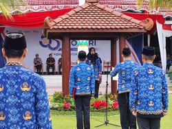 Gelaran Upacara HUT Ke-53 Korpri di Klaten Lancar Meski Diguyur Gerimis