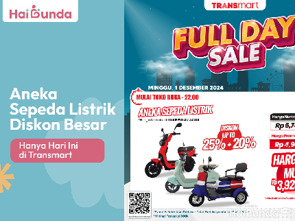 Aneka Sepeda Listrik Diskon Besar Hanya Hari Ini di Transmart