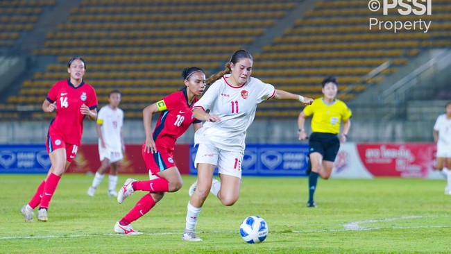 Sydney Sari Hopper tampil impresif saat Timnas Indonesia mengalahkan Kamboja dalam laga final Piala AFF Wanita 2024, Kamis (5/12).