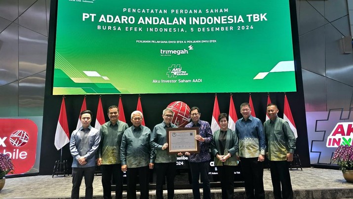 IPO PT Adaro Andalan Indonesia Tbk (AADI) di Bursa Efek Indonesia (BEI), Kamis (5/12/2024). (Dok. PT Adaro Andalan Indonesia Tbk (AADI))