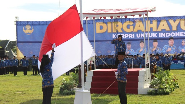 Presiden Prabowo Subianto menyampaikan apresiasi terhadap kontribusi KORPRI selama lebih dari lima dekade bagi Indonesia.