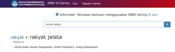 Arti Kata Rakyat Jelata Menurut KBBI