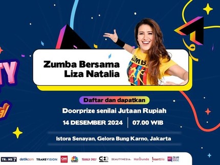 Yuk Zumba Bareng Liza Natalia di HUT ke-32 Transmedia, Hadiah Uang Tunai hingga Sepeda Listrik