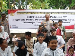 HUT ke-77 Logistik Polri, Polresta Sidoarjo Beri Santunan Anak Yatim