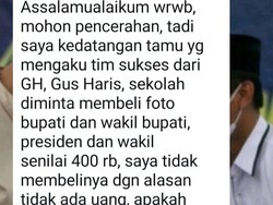 Fotonya Diobral ke Kepsek dan Kades,Tim Gus Haris-Lora Fahmi Marah