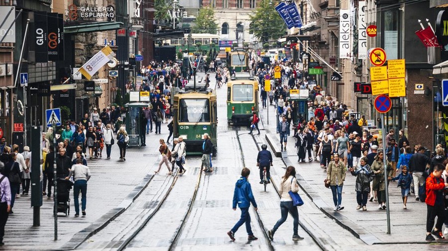 Jalanan di Kota Helsinki&comma; Filandia