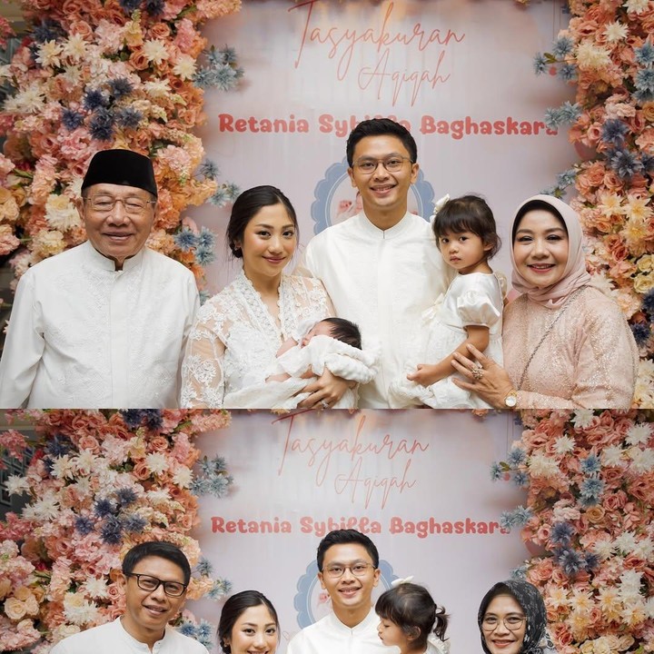 <p>Acara akikah ini digelar secara sederhana dan hanya dihadiri oleh kerabat dekat. Meski keluarga hadir, sang kakak Nikita Willy tidak bisa ikut merayakan momen kelahiran Tania karena baru saja melahirkan anak keduanya di Amerika Serikat. (Foto: Instagram @nonawilly16)</p>