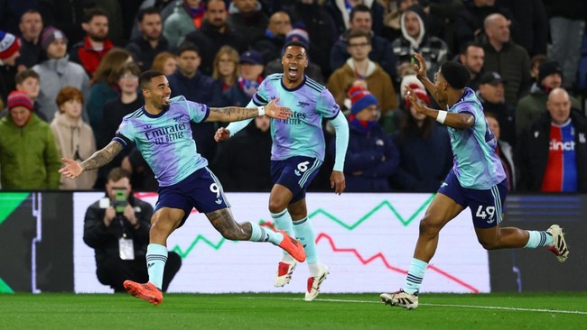 Arsenal berhasil mengalahkan Crystal Palace 5-1 pada pekan ke-17 Liga Inggris di Selhurst Park, London, Minggu (22/12) dini hari WIB.