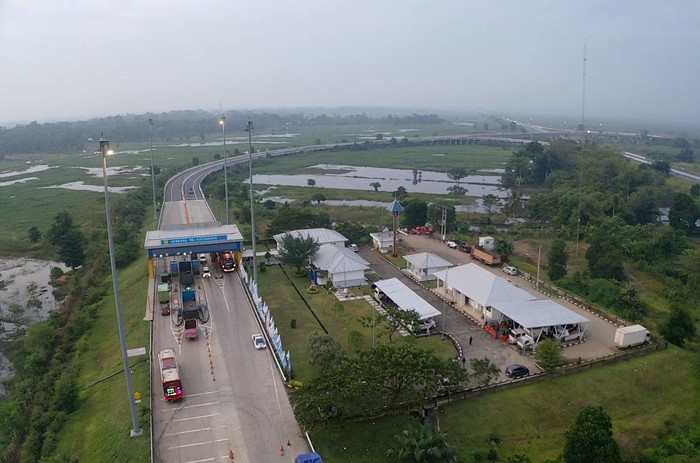 Gambar udara Gerbang Tol Kayuagung