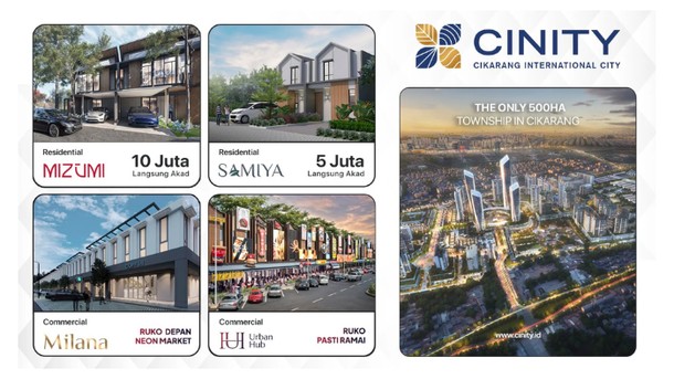 Investasi Properti Di Cikarang, Ini Ragam Pilihan Hunian & Ruko CINITY
