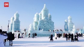 VIDEO: Kemegahan Dunia Es dan Salju bak Negeri Dongeng di Harbin China