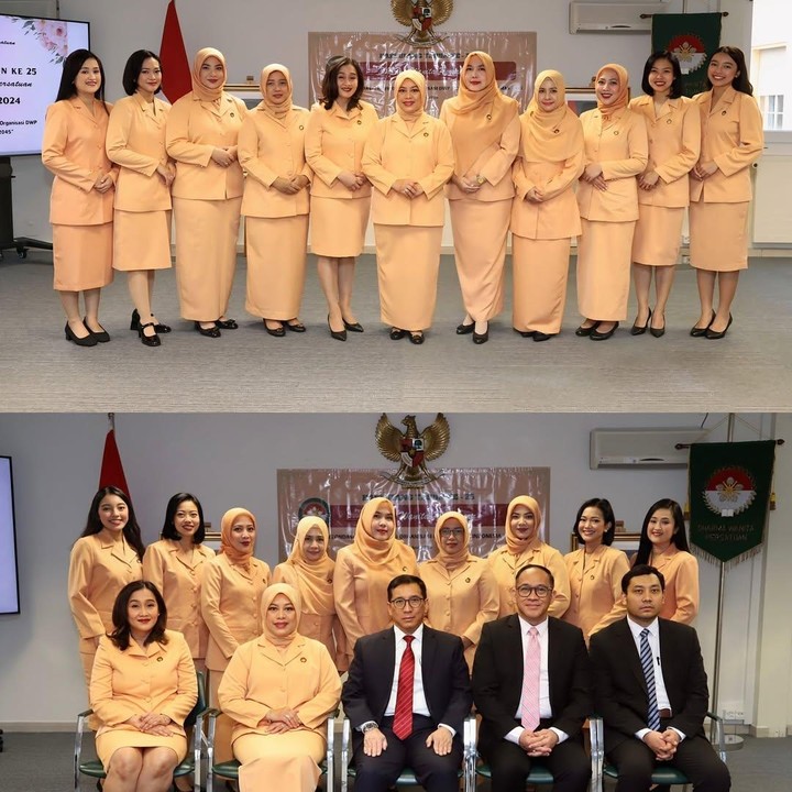 <p>Di unggahan lainnya, Nadia membagikan foto bersama diplomat dan istri diplomat lainnya di PTRI Jenewa. Dari foto ini, tampaknya Nadia menjadi salah satu istri diplomat yang usianya masih muda. (Foto: Instagram @nadiasoekarno)</p>