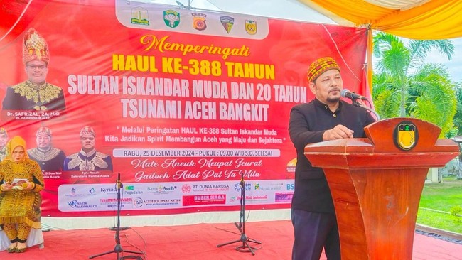 Acara Haul Ke-388 Sultan Iskandar Muda sekaligus peringatan 20 tahun kebangkitan Aceh pasca tsunami menjadi momen penting untuk membangun masa depan.