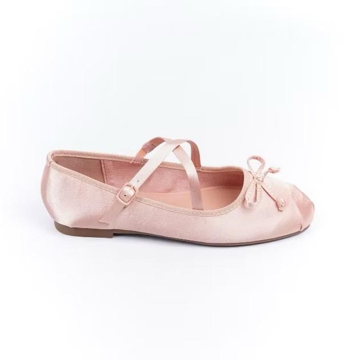 Shop At Blow Blow Mason Satin Mary Jane Ballet Flats (Dusty Pink)