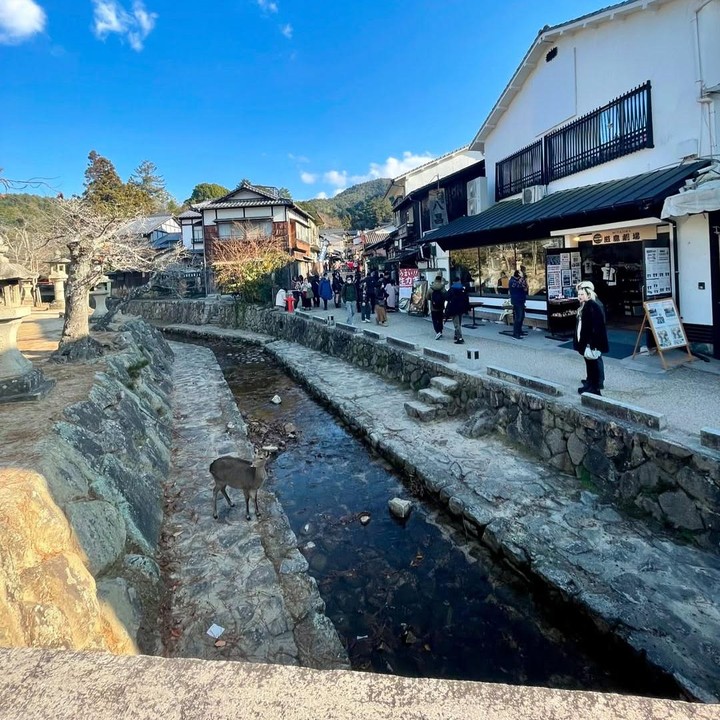 <p>Dalam satu unggahan, Dea mem-posting foto suasana di Hiroshima yang kala itu sedang memasuki musim dingin. Tampak awan cerah berwarna biru dengan pemandangan pegunungan dan rumah ala Jepang. (Foto: Instagram @dea_ananda)</p>