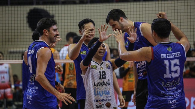 Jakarta LavAni Livin Transmedia tampil gemilang saat menang atas Bank Sumsel Babel di Proliga 2025, Minggu (19/1) malam.