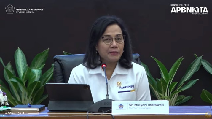 Menteri Keuangan, Sri Mulyani Indrawati saat menyampaikan Konferensi Pers APBN 2024. (Tangkapan Layar Youtube Ministry of Finance Republic of Indonesia)