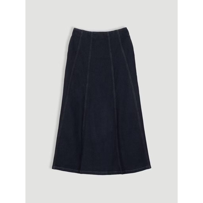 THENBLANK Flare Denim Skirt (Dark)
