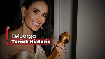 Momen Demi Moore Raih Piala Pertama Golden Globes Awards 2025