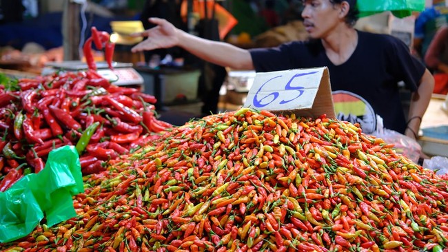 BPS mencatat harga cabai rawit, telur hingga bawang putih di atas HAP. Harga cabai rawit bahkan melonjak 45 persen dibandingkan akhir 2024.