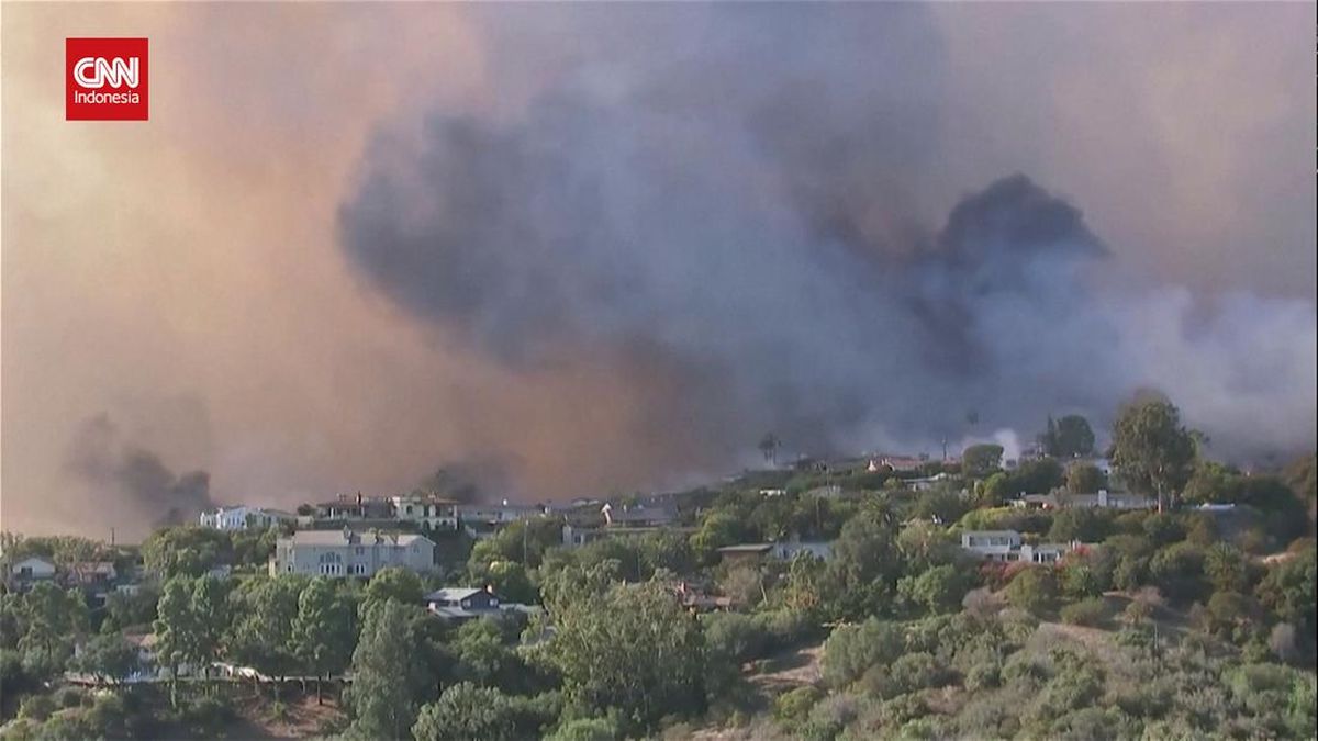 VIDEO: Kebakaran 80 Hektare Lahan di Los Angeles, Permukiman Terancam