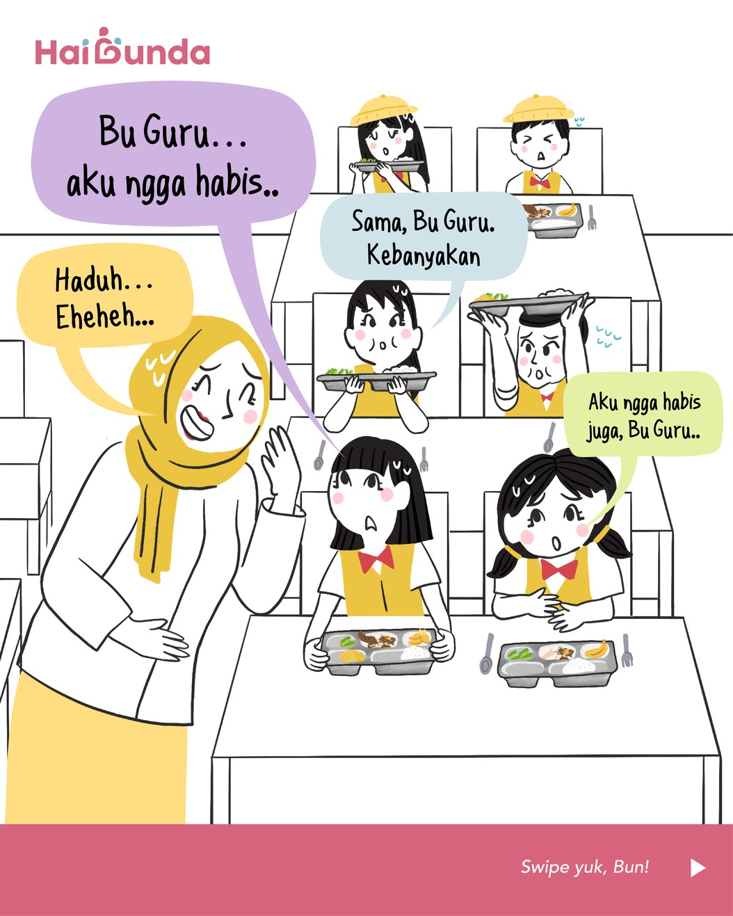 Di sekolah Kakak sudah mulai diberikan makan bergizi gratis nih. Bagaimana reaksi Kakak dan teman-teman sekolahnya? Simak cerita selengkapnya!